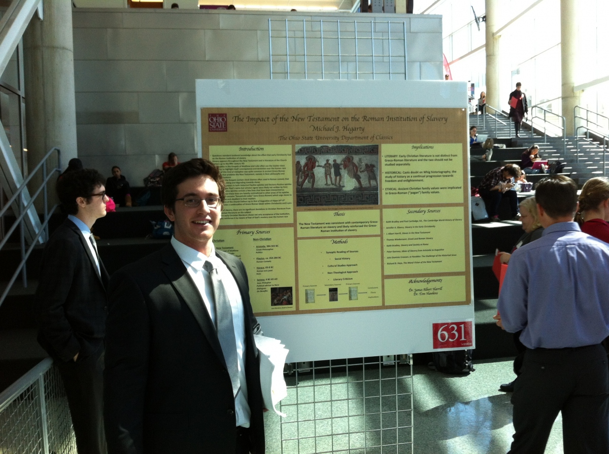 Photo of Mike Hegarty at the Denman Undergraduate Research Forum