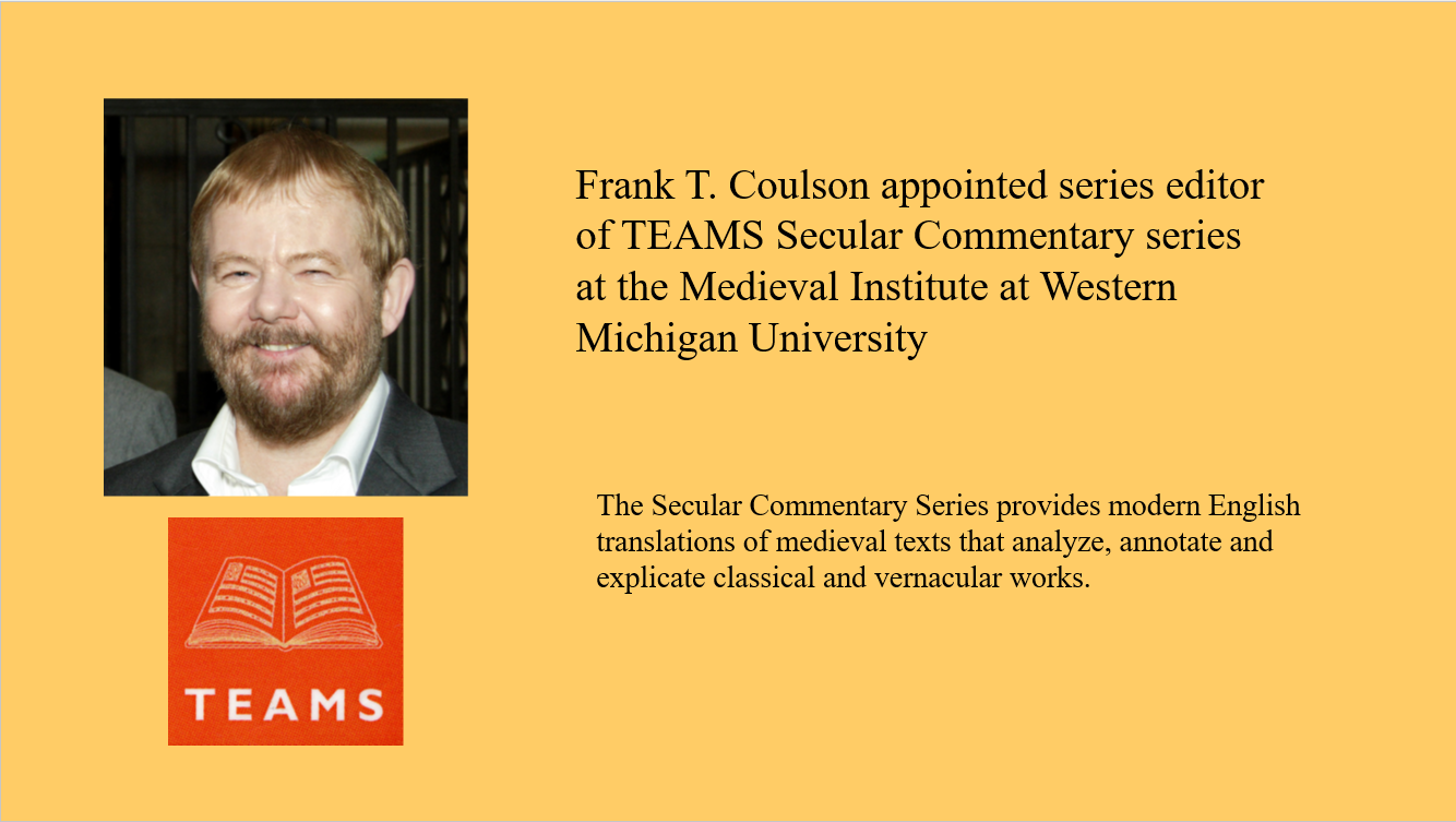 Flyer of Frank Coulson Announcement as Series Editor