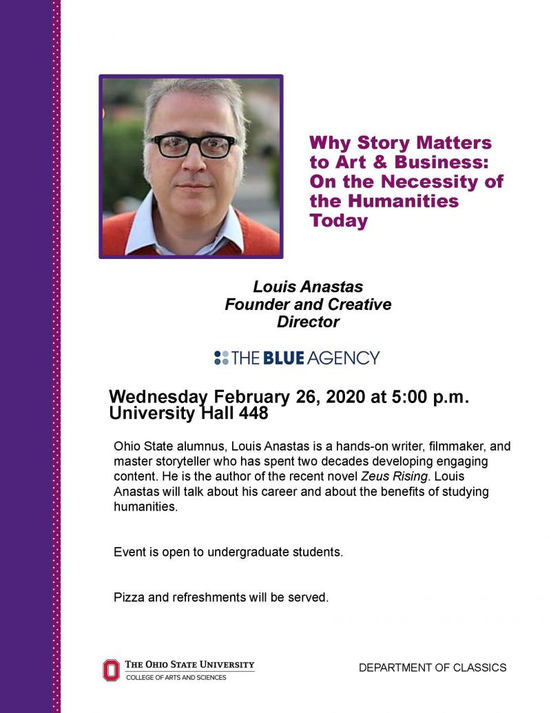 Event Poster for Why Story Matters to Art & Business by Louis Anastas