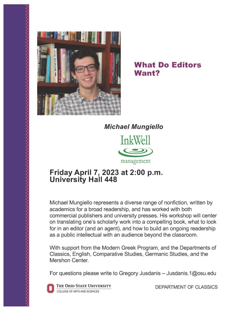 Event Flyer for Michael Mungiello