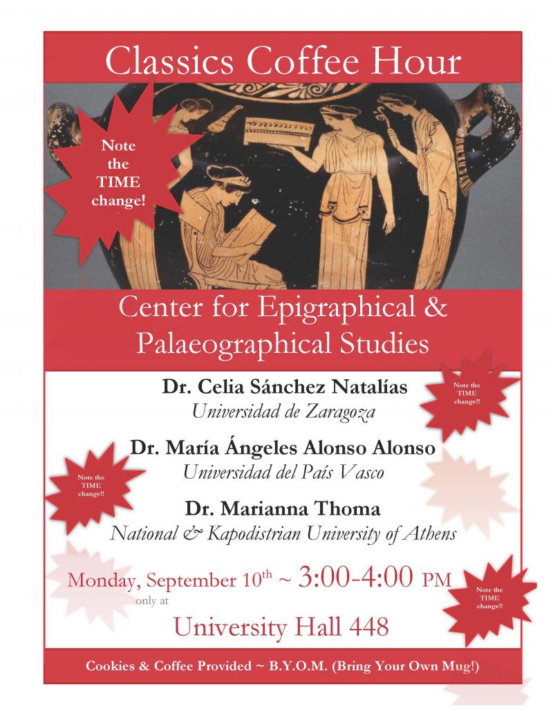 Coffee Hour Poster for September 10 2018 Coffee Hour Poster for September 10 2018