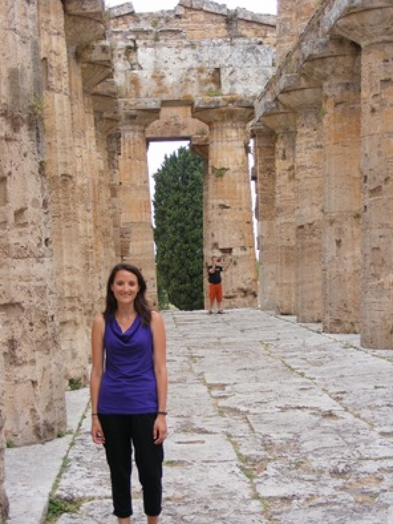 Image:  Visiting Paestum with her program at the American Academy in Rome