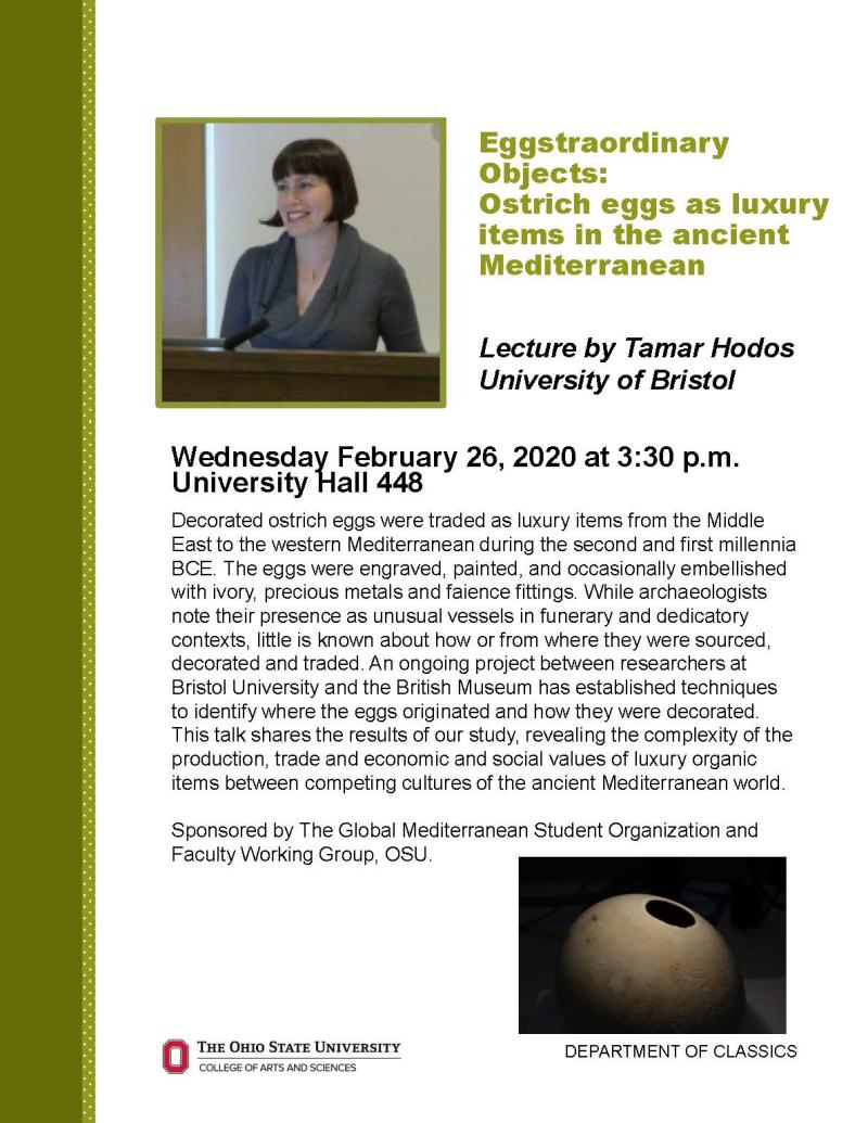 Poster for Tamar Hodos Event