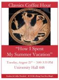 Coffee Hour flier with symposium scene from Greek vase