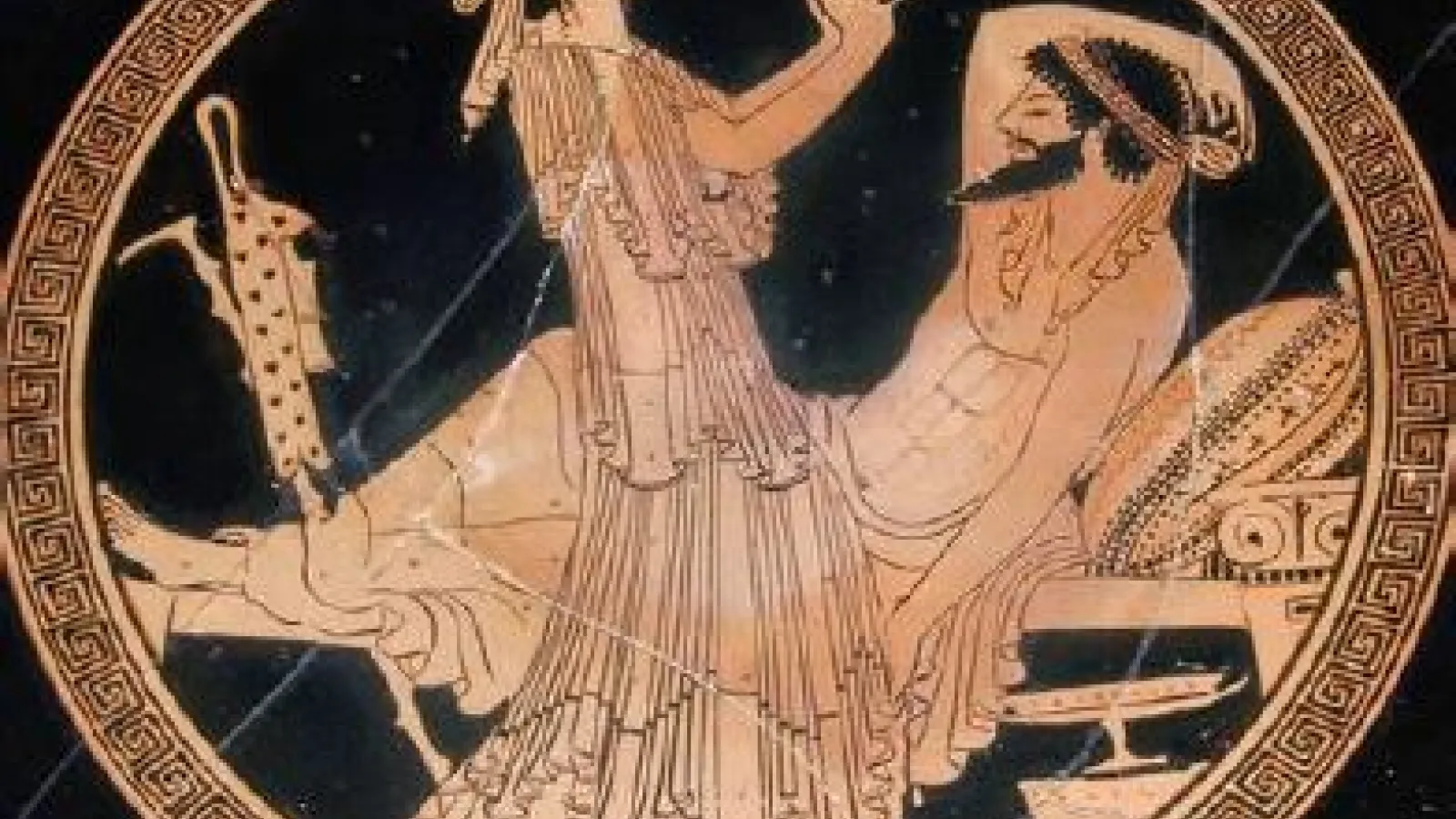 Scene of two people from a Greek vase