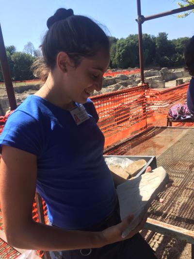 Esposito on an archeological excavation in Cuma, Italy