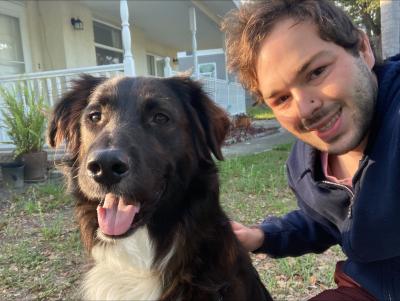 Picture of Matthew Herzog and his dog