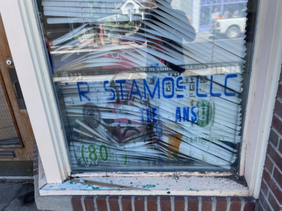Window of an abandoned business