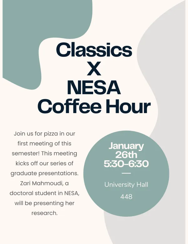 Event flyer for 1/26/2024 Coffee Hour
