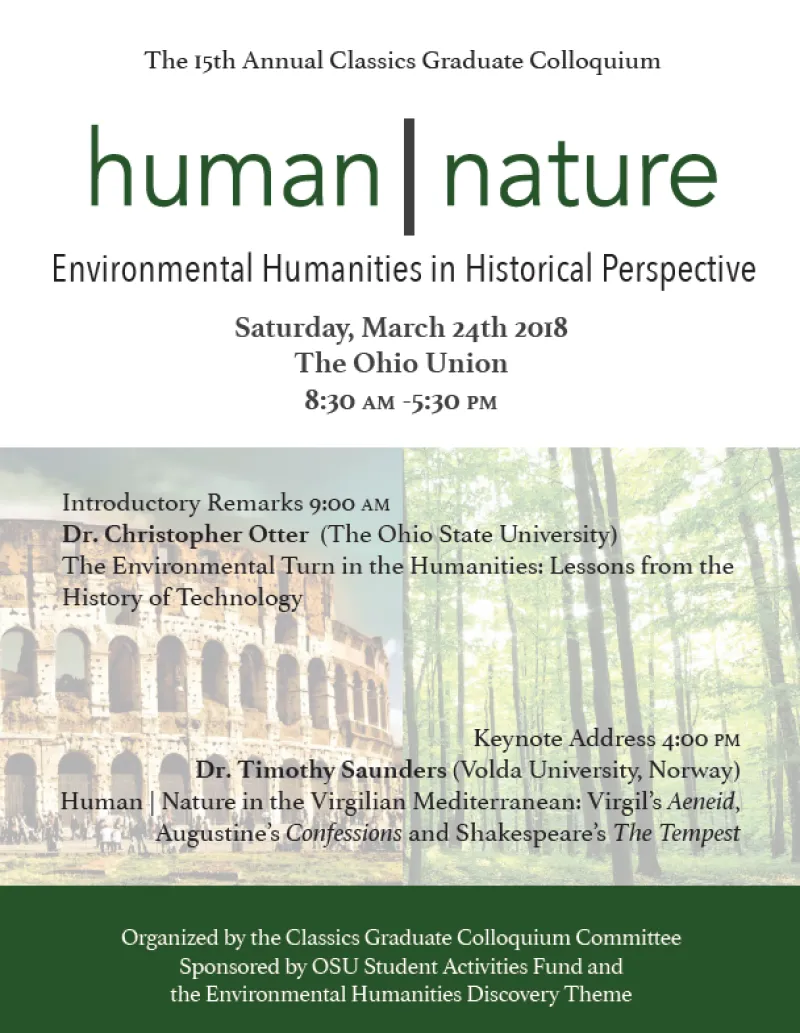 Announcement for 2018 Classics Graduate Colloquium