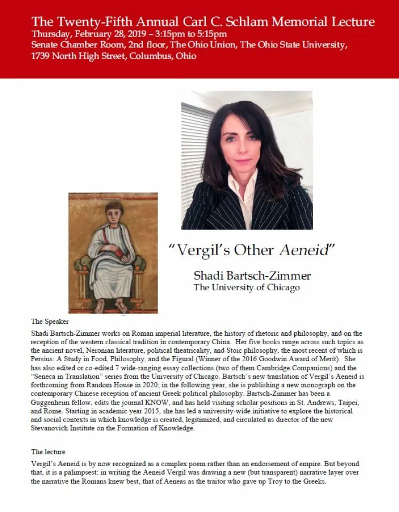 Flyer for Schlam Lecture