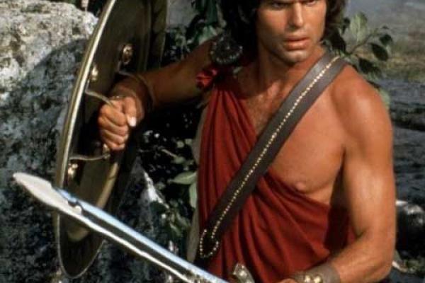 Perseus approaches Medusa’s den in the 1981 film “Clash of the Titans”. A picture from a movie based off of classical myth