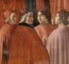 A fresco painted by Domenico Ghirlandaio in the Tornabuoni Chapel. Illustration from a fresco in the Tornabuoni Chapel.