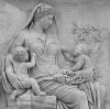 Statue of woman with children. Statue of woman with children.